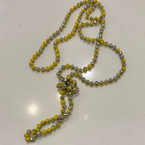 Yellow and Silver Beaded Necklace